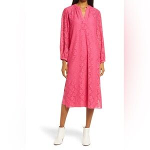 Treasure & Bond-Lace Long Sleeve Dress-Size: Small-Color-Pink Rouge-NEW!!
